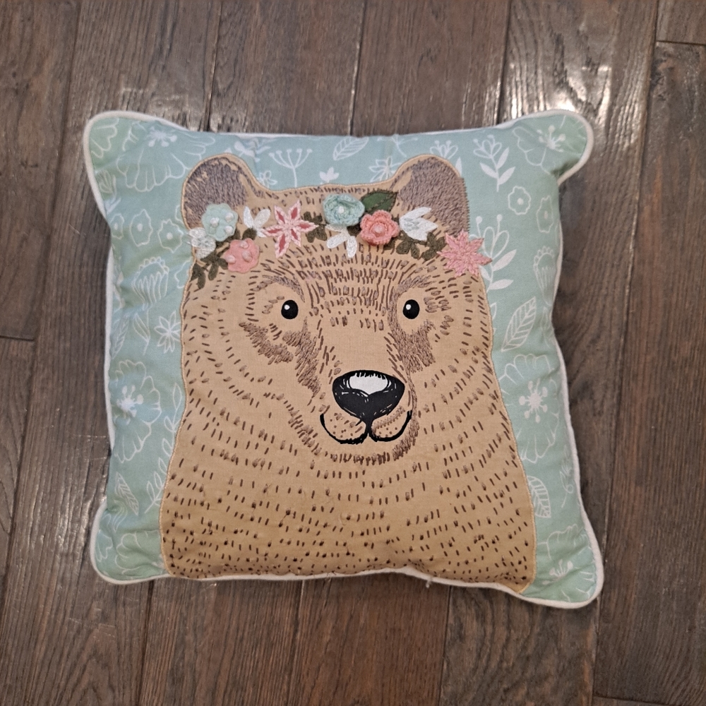 Pillowfort Woodland Bear Throw Pillow